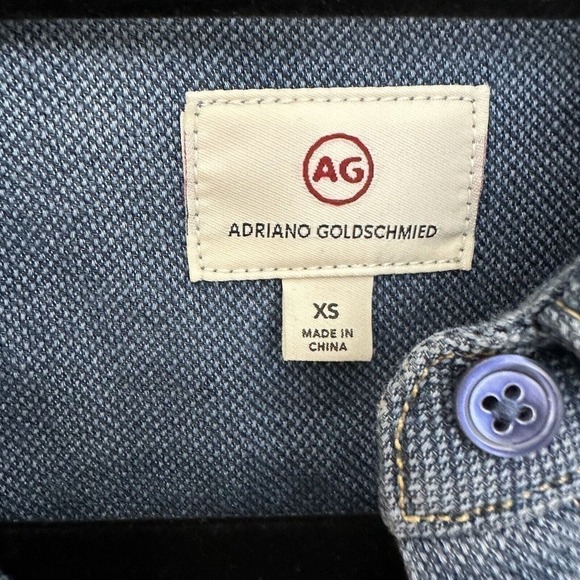 NEW AG Adriano Goldschmied Button Down Shirt 100% Cotton Women's Blue X Small - Picture 4 of 4